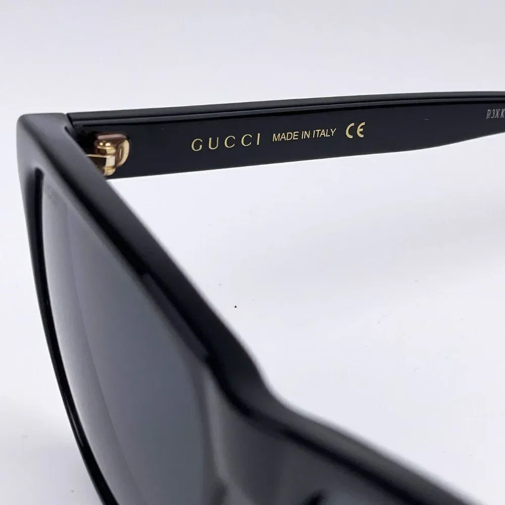 NEW GUCCI GG0746S 001 Black Grey Square Unisex Sunglasses
